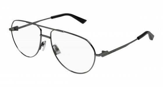 Bottega Veneta BV1302O Eyeglasses, 003 - GUNMETAL with TRANSPARENT lenses