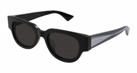 Bottega Veneta BV1278SA Sunglasses, 001 - BLACK with GREY temples and GREY lenses