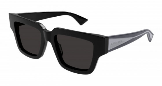 Bottega Veneta BV1276S Sunglasses, 001 - BLACK with GREY temples and GREY lenses
