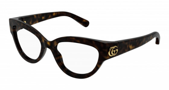 Gucci GG1598O Eyeglasses, 002 - HAVANA with TRANSPARENT lenses