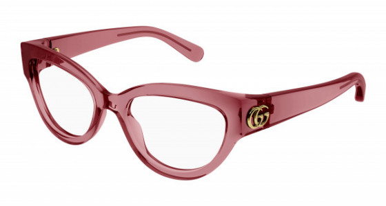 Gucci GG1598O Eyeglasses, 003 - RED with TRANSPARENT lenses