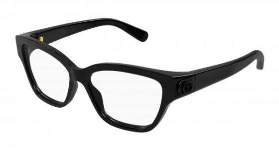 Gucci GG1597O Eyeglasses, 001 - BLACK with TRANSPARENT lenses