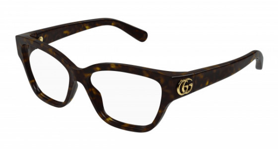 Gucci GG1597O Eyeglasses, 002 - HAVANA with TRANSPARENT lenses