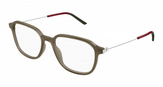 Gucci GG1576O Eyeglasses, 004 - GREEN with SILVER temples and TRANSPARENT lenses