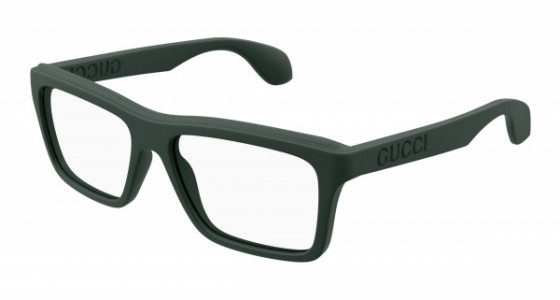 Gucci GG1573O Eyeglasses, 003 - GREEN with TRANSPARENT lenses