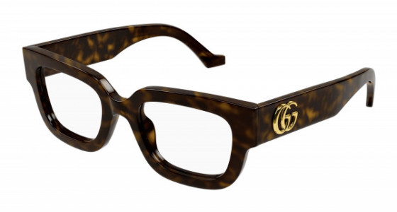 Gucci GG1548O Eyeglasses, 005 - HAVANA with TRANSPARENT lenses