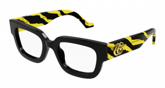 Gucci GG1548O Eyeglasses, 006 - BLACK with TRANSPARENT lenses