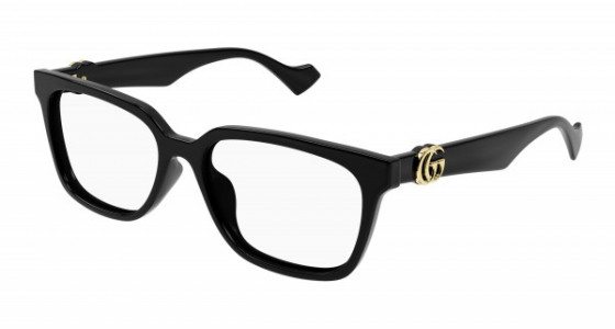 Gucci GG1537OK Eyeglasses, 001 - BLACK with TRANSPARENT lenses