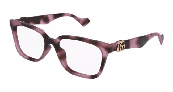 Gucci GG1537OK Eyeglasses, 004 - PINK with TRANSPARENT lenses
