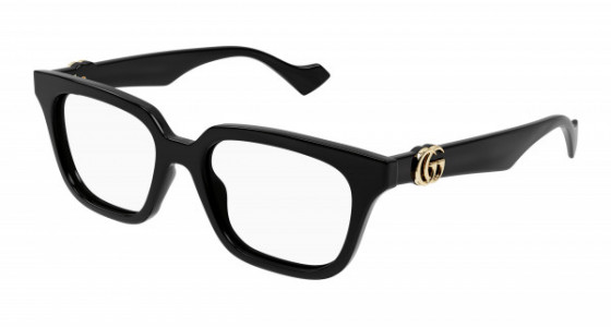 Gucci GG1536O Eyeglasses, 001 - BLACK with TRANSPARENT lenses