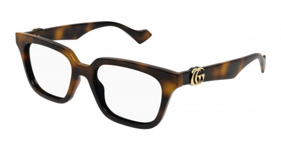 Gucci GG1536O Eyeglasses, 002 - HAVANA with TRANSPARENT lenses