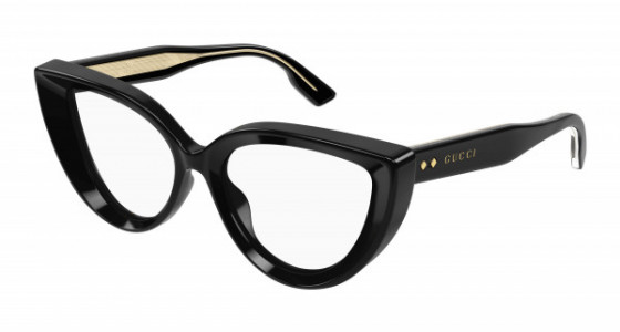 Gucci GG1530O Eyeglasses, 001 - BLACK with TRANSPARENT lenses