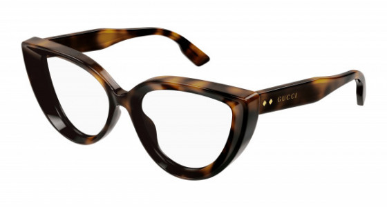 Gucci GG1530O Eyeglasses, 002 - HAVANA with TRANSPARENT lenses