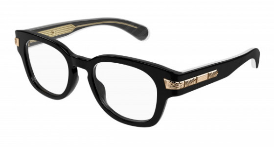Gucci GG1518O Eyeglasses, 001 - BLACK with TRANSPARENT lenses