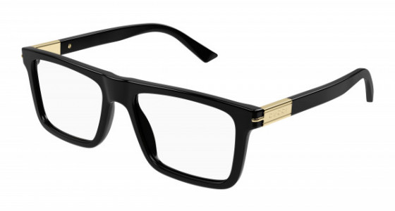 Gucci GG1504O Eyeglasses, 005 - BLACK with TRANSPARENT lenses