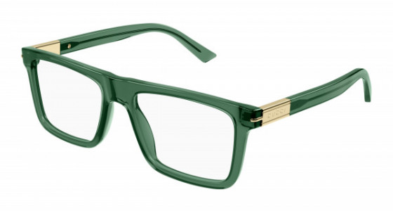 Gucci GG1504O Eyeglasses, 007 - GREEN with TRANSPARENT lenses