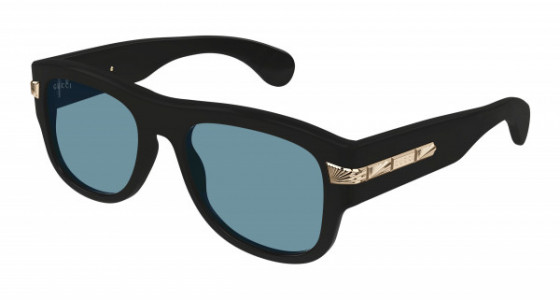 Gucci GG1517S Sunglasses, 002 - BLACK with BLUE lenses