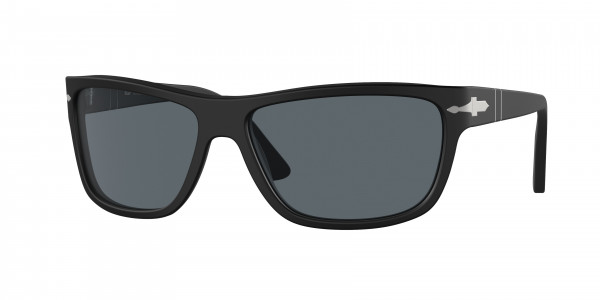 Persol PO3342S Sunglasses, 900/R5 MATTE BLACK BLUE (BLACK)