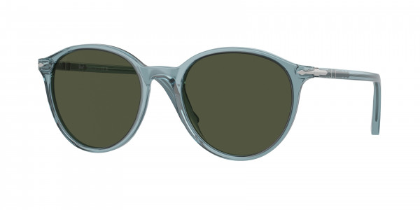 Persol PO3350S Sunglasses, 120431 TRANSPARENT BLUE GREEN (BLUE)