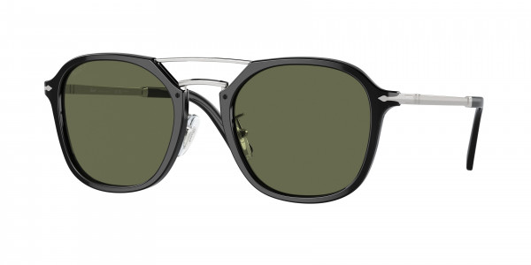 Persol PO3352S Sunglasses, 95/58 BLACK POLAR GREEN (BLACK)
