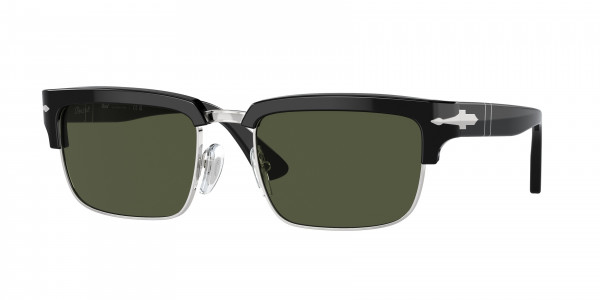 Persol PO3354S Sunglasses, 95/31 BLACK/SILVER GREEN (BLACK)