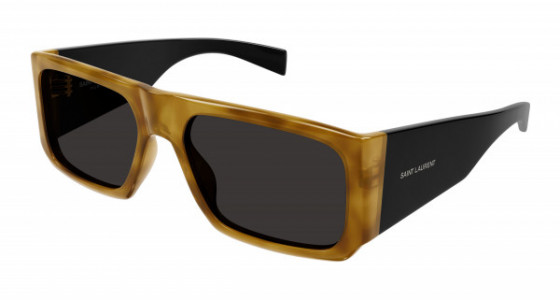 Saint Laurent SL 635 ACETATE Sunglasses, 005 - HAVANA with BLACK temples and BLACK lenses