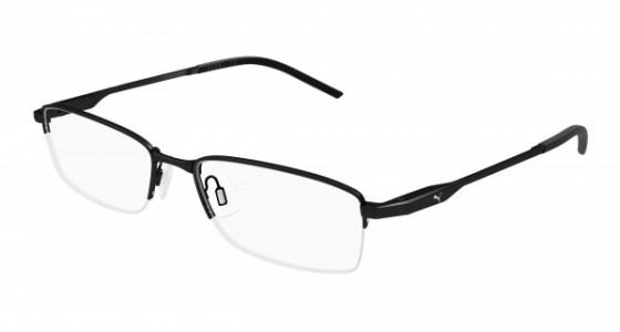 Puma PU0448O Eyeglasses, 001 - BLACK with TRANSPARENT lenses