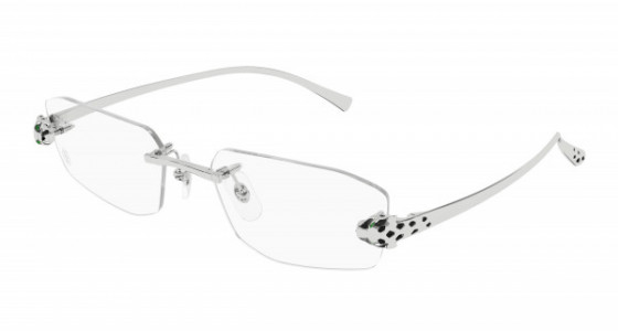 Cartier CT0494O Eyeglasses, 002 - SILVER with TRANSPARENT lenses