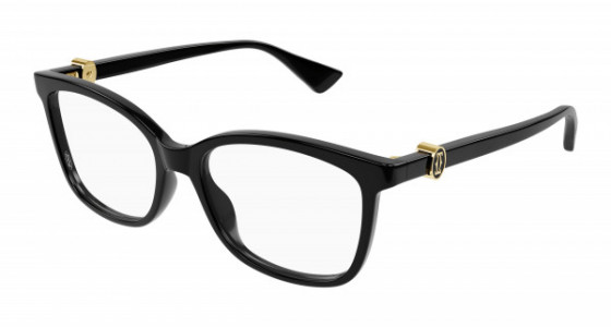 Cartier CT0493O Eyeglasses, 001 - BLACK with TRANSPARENT lenses