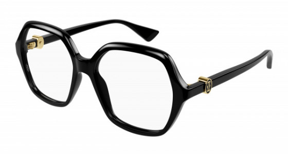 Cartier CT0492O Eyeglasses, 001 - BLACK with TRANSPARENT lenses