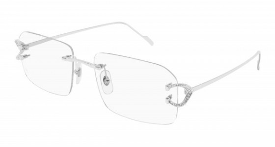 Cartier CT0489O Eyeglasses, 003 - SILVER with TRANSPARENT lenses