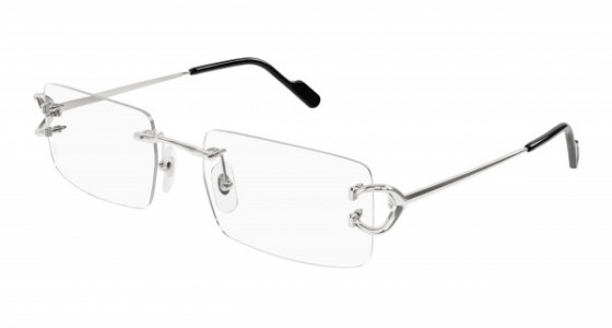 Cartier CT0488O Eyeglasses, 002 - SILVER with TRANSPARENT lenses