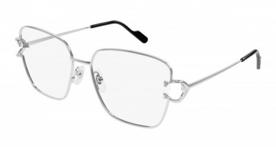 Cartier CT0486O Eyeglasses, 002 - SILVER with TRANSPARENT lenses