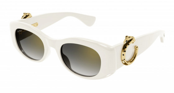 Cartier CT0472S Sunglasses, 004 - WHITE with GREY lenses