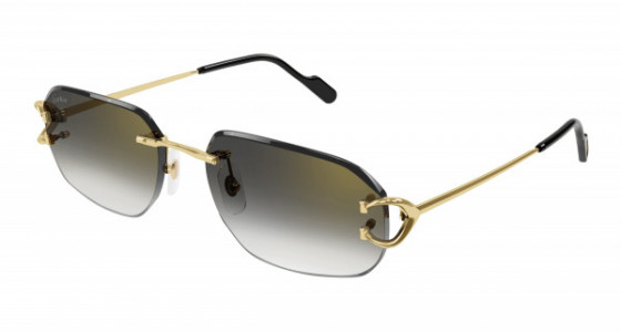 Cartier CT0468S Sunglasses, 001 - GOLD with GREY lenses