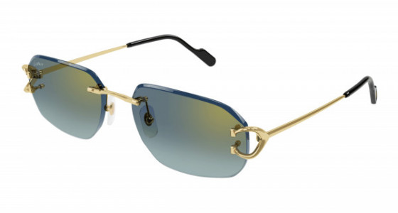 Cartier CT0468S Sunglasses, 003 - GOLD with GREEN lenses