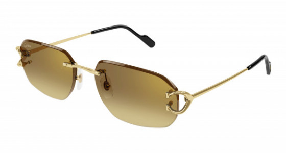 Cartier CT0468S Sunglasses, 004 - GOLD with BROWN lenses