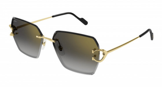 Cartier CT0466S Sunglasses, 001 - GOLD with GREY lenses