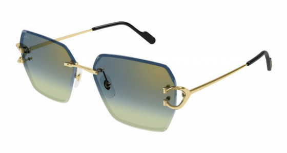Cartier CT0466S Sunglasses, 003 - GOLD with GREEN lenses