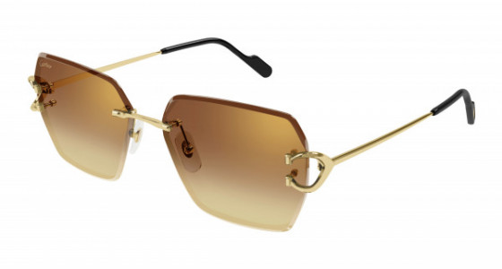 Cartier CT0466S Sunglasses, 004 - GOLD with RED lenses