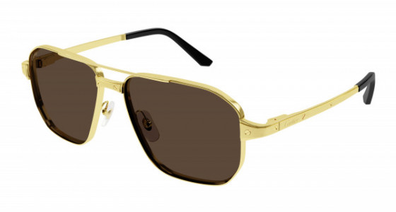 Cartier CT0424S Sunglasses, 003 - GOLD with BROWN polarized lenses