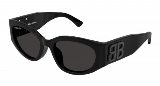Balenciaga BB0324SK Sunglasses, 001 - BLACK with GREY lenses
