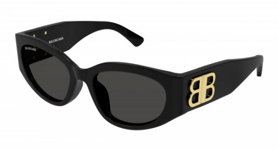 Balenciaga BB0324SK Sunglasses, 002 - BLACK with GREY lenses