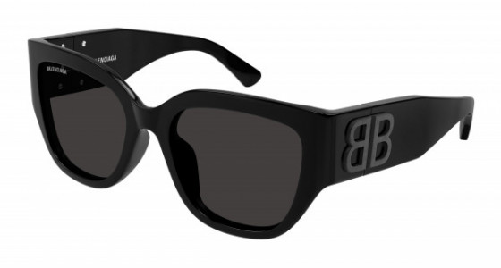 Balenciaga BB0323SK Sunglasses, 001 - BLACK with GREY lenses