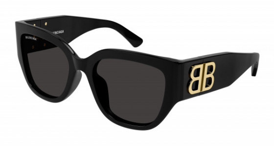 Balenciaga BB0323SK Sunglasses, 002 - BLACK with GREY lenses