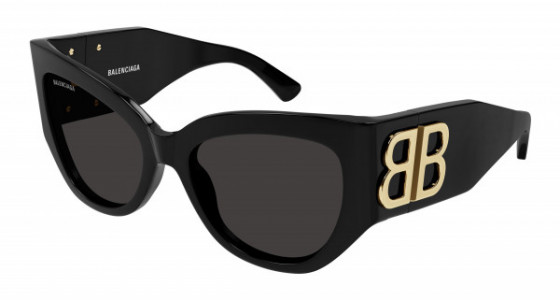 Balenciaga BB0322S Sunglasses, 002 - BLACK with GREY lenses