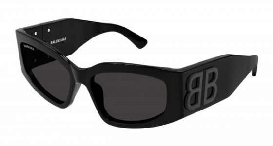 Balenciaga BB0321S Sunglasses, 001 - BLACK with GREY lenses