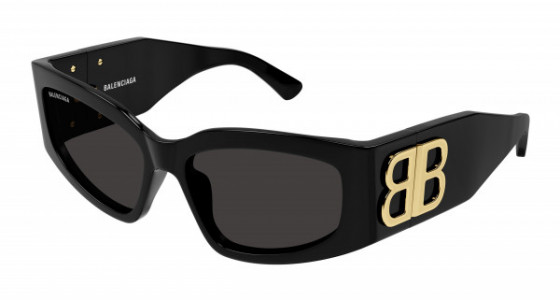 Balenciaga BB0321S Sunglasses, 002 - BLACK with GREY lenses