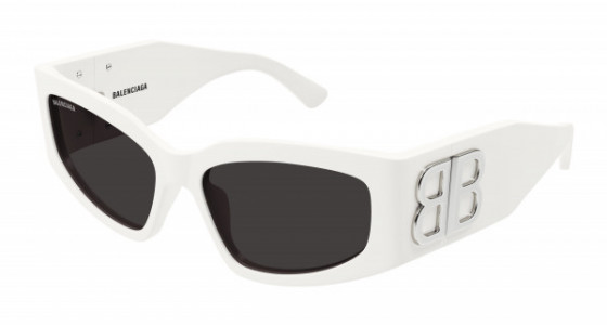 Balenciaga BB0321S Sunglasses, 005 - WHITE with GREY lenses