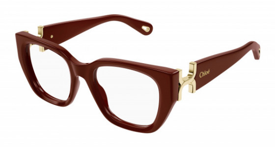 Chloé CH0238O Eyeglasses, 004 - BURGUNDY with TRANSPARENT lenses